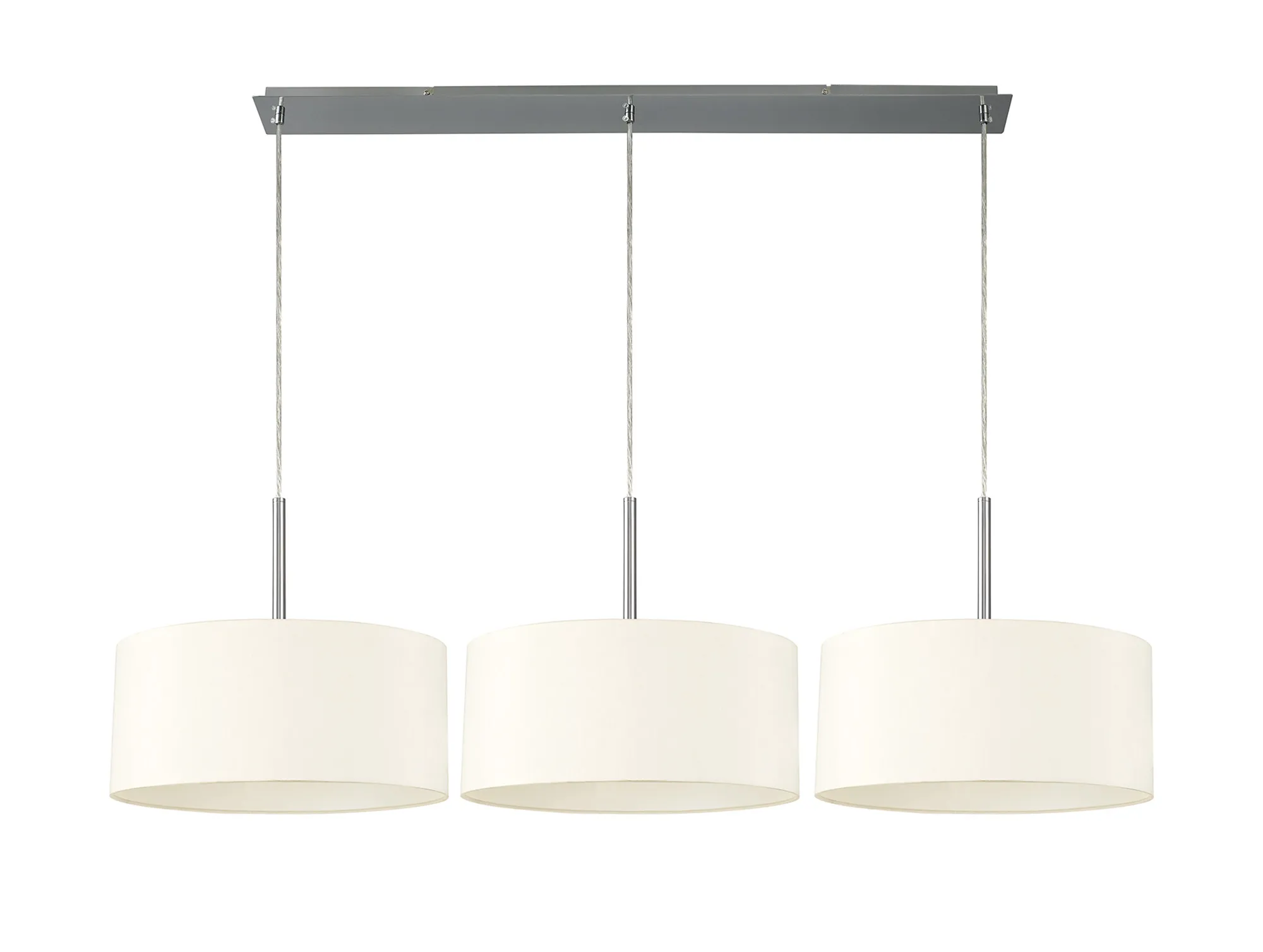 Baymont 40cm Shade 3 Light Pendant Polished Chrome, Ivory Pearl/White DK0561  Deco Baymont CH IV